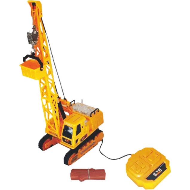 Rechargeable Remote Control Crane Toy 680 Degree Rotating Construction Vehicle for Kids