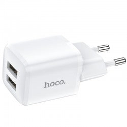 شاحن جداري مزدوج بمنفذين من HOCO N8 Briar – شحن سريع بقوة 2.4 أمبير