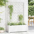Stefanplast 80 L Outdoor Rectangular Planter Box with Trellis – White Wood-Effect