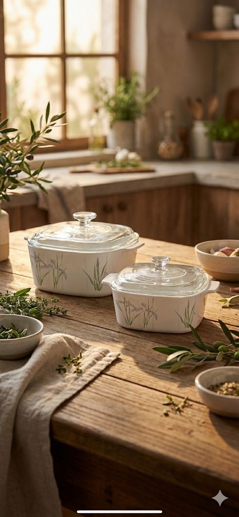 طقم أطباق كسرولة من كورنينج وير مكوّن من 4 قطع مصنوعة من الزجاج عالي الجودة. يتميز بمتانة عالية تجعله مناسباً للطهي في الفرن، إعادة التسخين، 