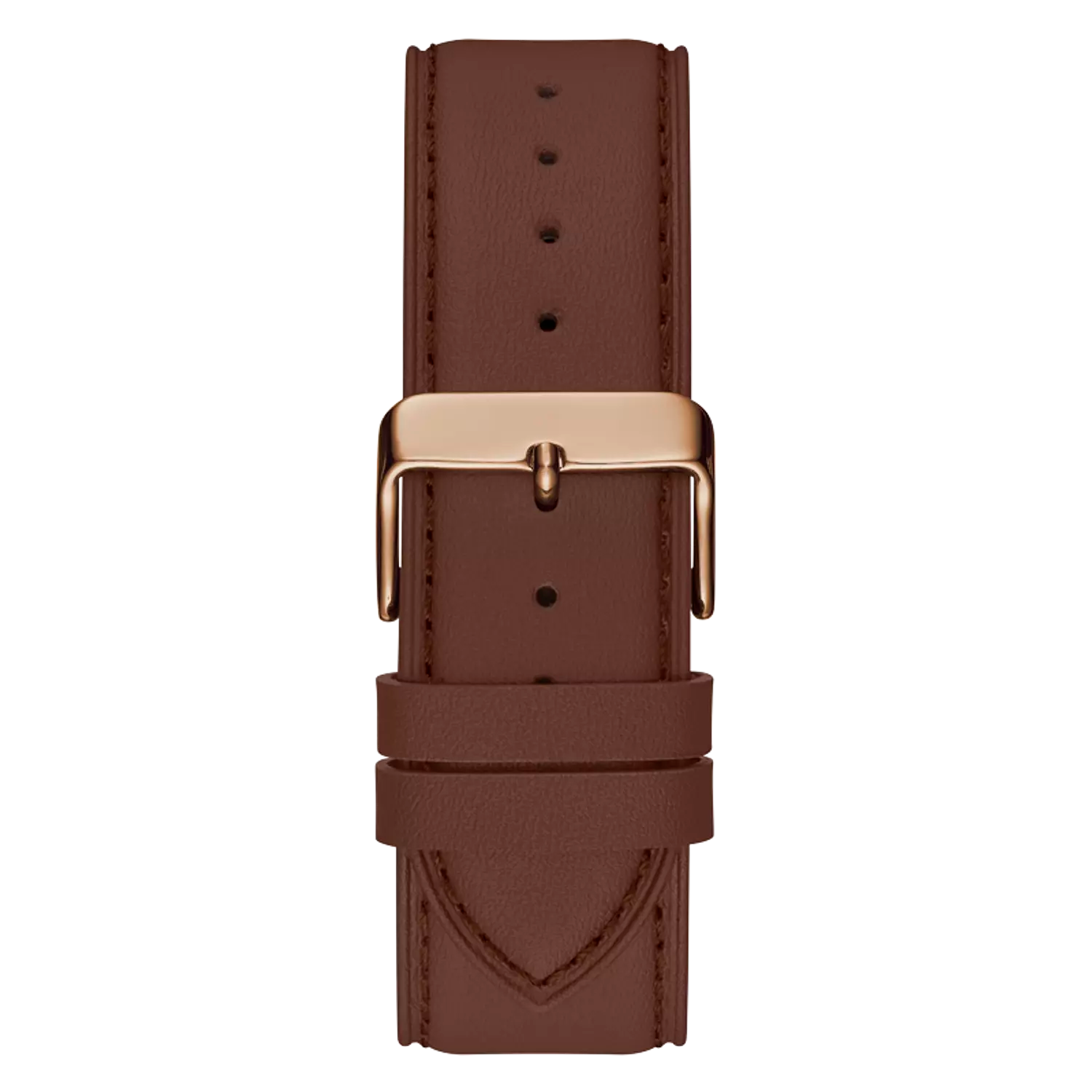 Guess Men’s Watch – Rose Gold Tone Case, Round Shape, Genuine Leather Strap