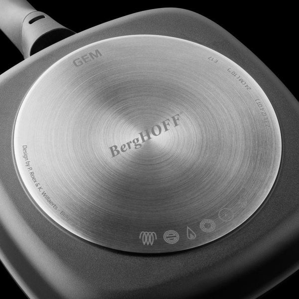 BergHOFF Grill Pan With Detachable Handle Grey 24 cm - Gem - Safqqa Egypt