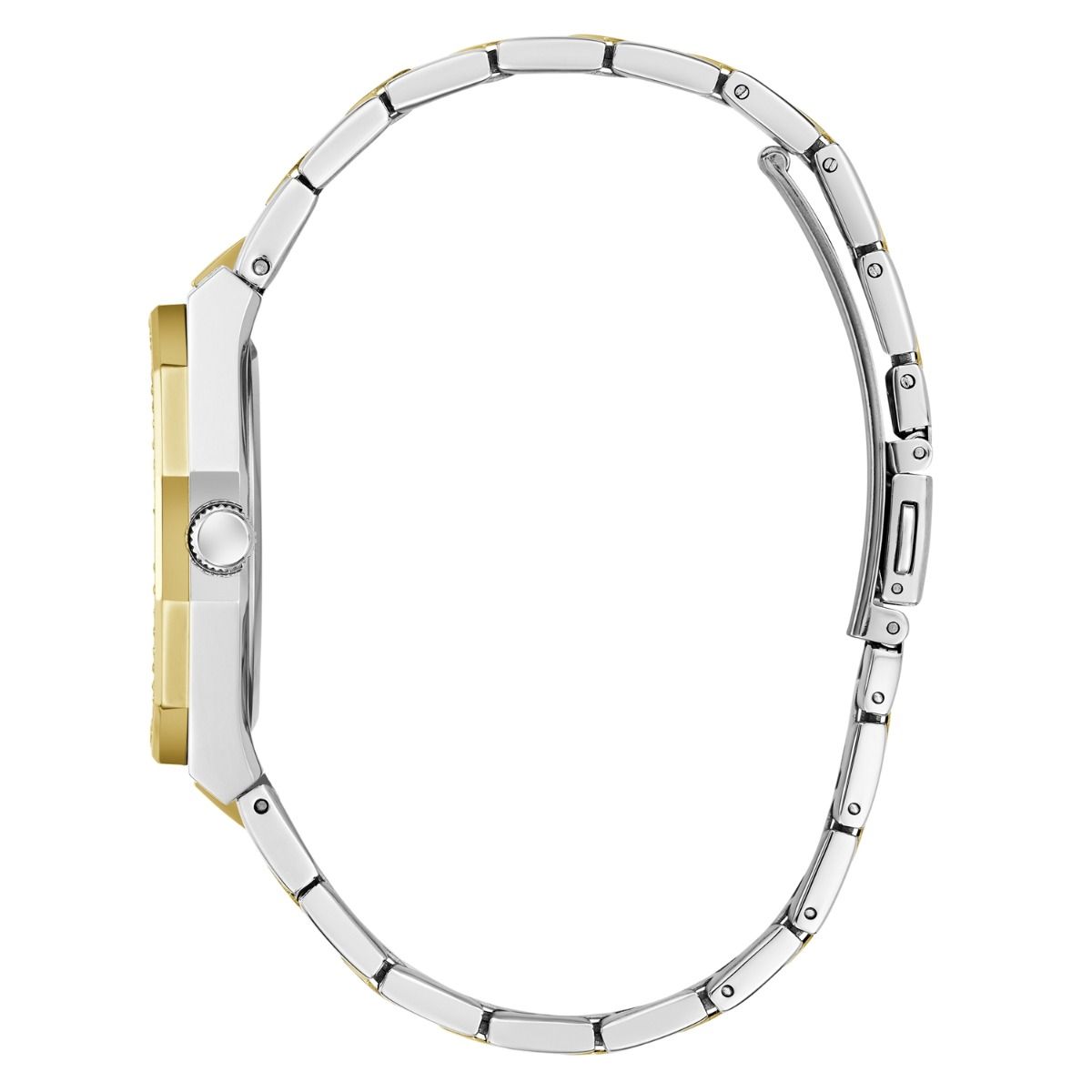 GUESS Two-Tone Stainless Steel Analog Black Dial Ladies Watch