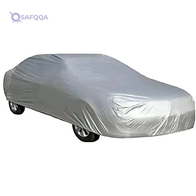 Generic Waterproof sun and dust proof quilted double layer car cover Silver - Safqqa