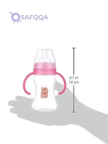 Pink & Blue Premium Feeding Bottle with Handle, 240 ml - Safqqa