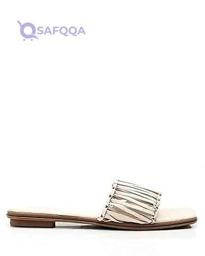Dejavu Transparent Strapped Flat Slippers - Safqqa Egypt