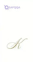 Caspari " Signature Gold Initial K Paper Linen Guest Towels, White Pearl, Pack of 24 - Safqqa
