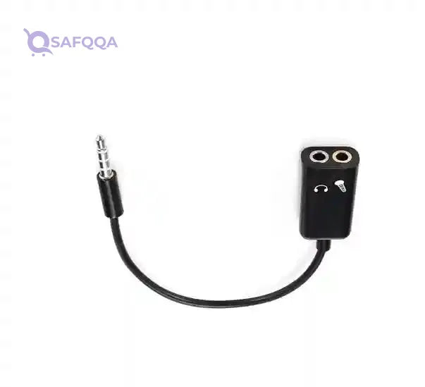 Keendex 1924 3.5 mm audio Spliter Male to Female Cable, 10 Centimeter - Black - Safqqa