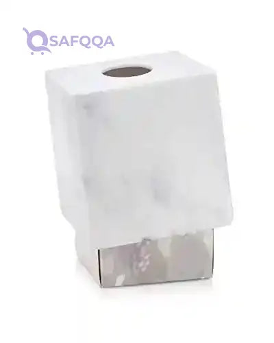 Essentra Home White Square Tissue Box Cover for Vanity Countertops - Safqqa