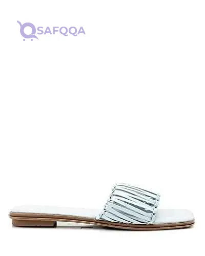 Dejavu Transparent Strapped Flat Slippers - Safqqa Egypt