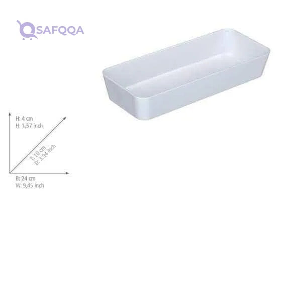 WENKO Shelf Slim, White, 24 X 10 X 4 cm - Safqqa Egypt
