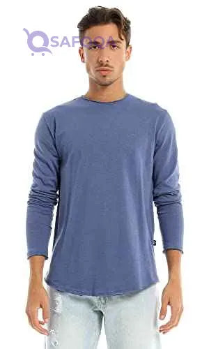 Ravin Men's Soft Plain Round Neck Long Sleeves Basic T-Shirt - Safqqa Egypt