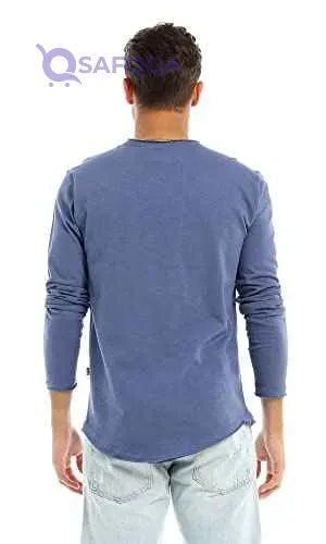 Ravin Men's Soft Plain Round Neck Long Sleeves Basic T-Shirt - Safqqa Egypt