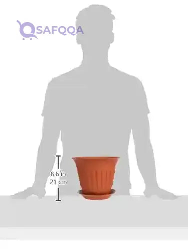 Bama Etika Pot Holder With Saucer 30915 15 Cm Light Brown, Made In Italy - Safqqa Egypt