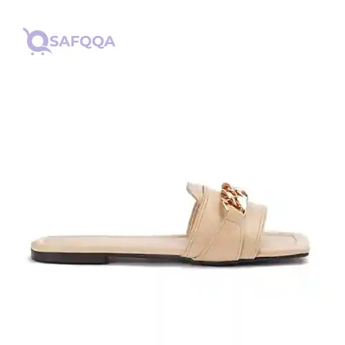 TGS Women's Side Chain Slipper Flip Flop, Beige, 40 EU - Safqqa Egypt