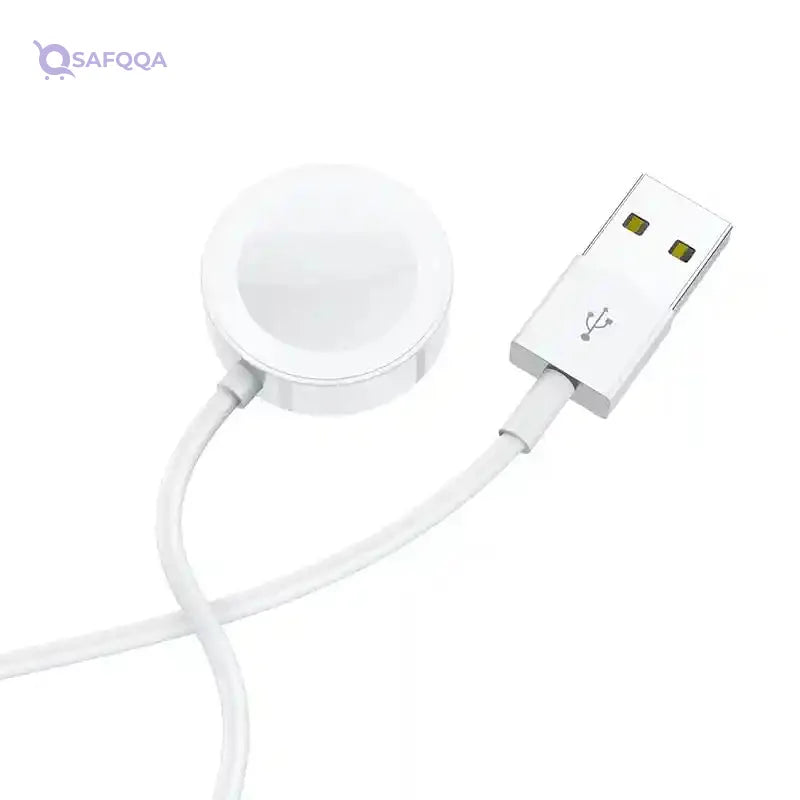 Borofone BQ13 wireless charger for iWatch - white, USB - Safqqa Egypt