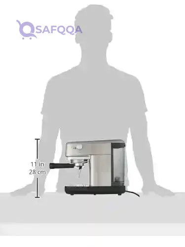 Ariete 1380 Metal Slim Barista Espresso Coffee Maker Machine & Milk Frother for Powder or Pods, 15 Bar Pressure & Cup Warmer, Stainless Steel (by Delonghi Group) - Safqqa