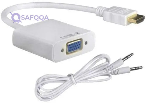 Generic 1080P HDMI Male to VGA Female Video Converter Adapter Cable with Audio For PC DVD. - Safqqa