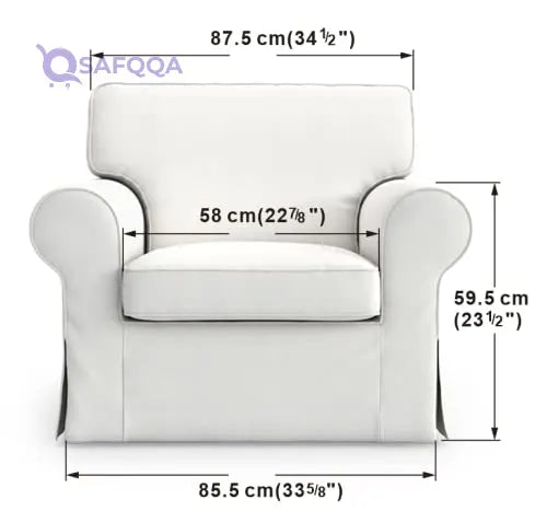 ‎Masters of Covers Ektorp Armchair Cotton Slipcover - Safqqa