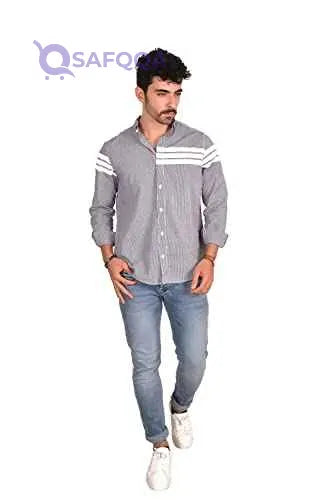 White Rabbit Men's Casual Long Sleeve Small Checkered Shirt - Safqqa Egypt
