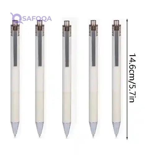 SAFWEL Gel Ink Pen Retractable Pen with Comfortable Grip Barrel Smooth Flowing Ink 0.5mm Black Ink for School Office Home (Color : Beige) - Safqqa