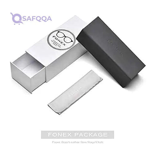 Fonex Pure Titanium Glasses Frame for Men,Square Full Rim Myopia Optical Eyeglasses - Safqqa