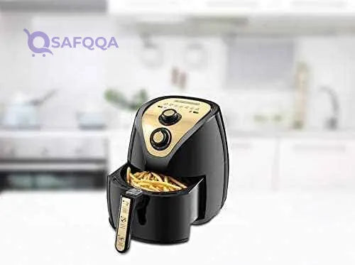 Black+decker af250g-b5 air fryer with rapid air covection technology, 2.5 liter, 800 g - black and gold - 220v supply voltage and 50hz - "international warranty" - Safqqa