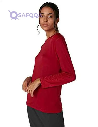 Splash Women's Round Neck Long Sleeve Solid T-Shirt - Safqqa Egypt