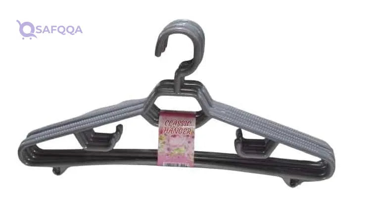 Al Yaseen Plastic Clothes Hanger Set – 6 Pieces - Safqqa