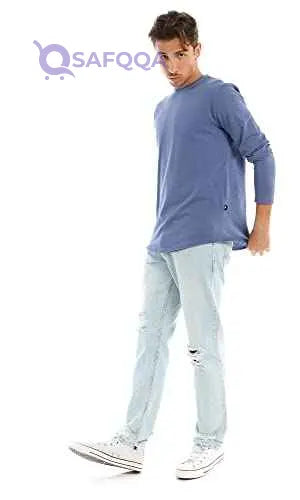 Ravin Men's Soft Plain Round Neck Long Sleeves Basic T-Shirt - Safqqa Egypt