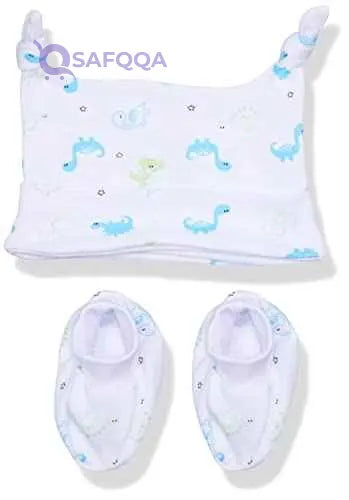 Papillon Baby Dinosaur Print Hat & Socks Set for Boys - Safqqa Egypt