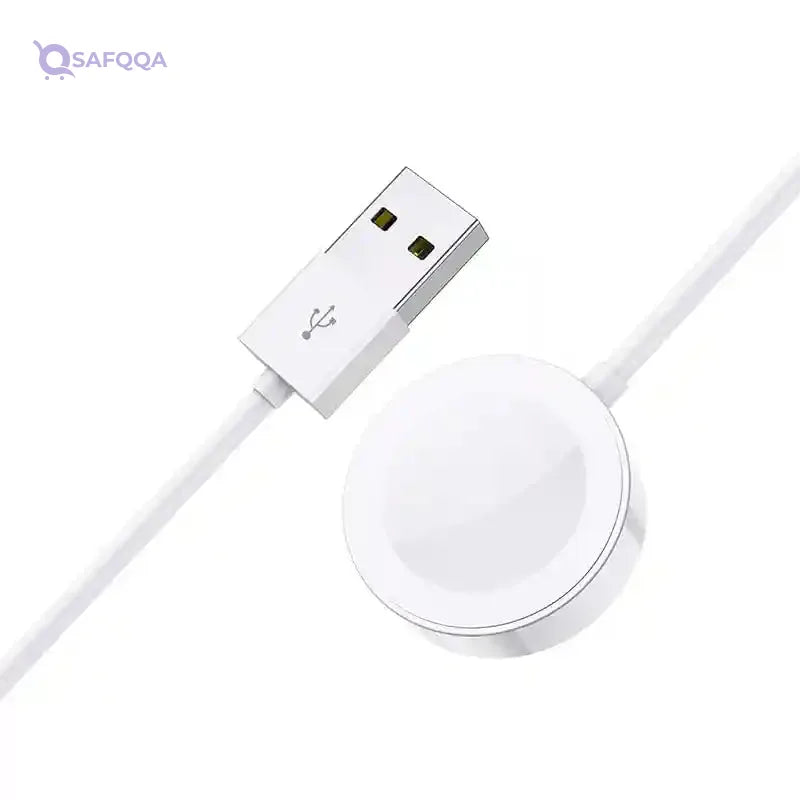 Borofone BQ13 wireless charger for iWatch - white, USB - Safqqa Egypt