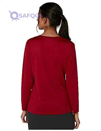 Splash Women's Round Neck Long Sleeve Solid T-Shirt - Safqqa Egypt