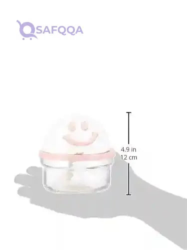 Bager Smiley Face Sugar Bowl With Spoon- Pink - Safqqa