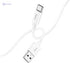 Hoco X87 - Magic Silicone Charging And Data Transmittion Cable (3A - 1M), USB-C Plug Compatible With Samsung Huawei Xiaomi Oppo - White - Safqqa