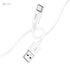 Hoco X87 - Magic Silicone Charging And Data Transmittion Cable (3A - 1M), USB-C Plug Compatible With Samsung Huawei Xiaomi Oppo - White - Safqqa