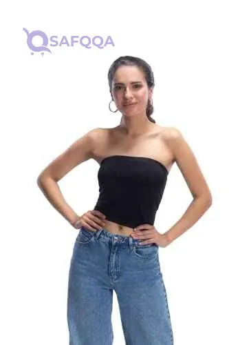CARINA Women’s Seamless Strapless Tube Top - Black - Safqqa Egypt