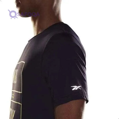 Reebok Men’s Activ Chill Graphic Heathered Slim Fit Running T-Shirt - Safqqa