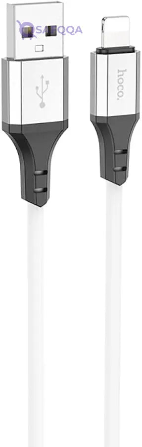Hoco X86 - Spear Silicone Charging And Data Transmittion Cable , USB-A To Lightning Plug, Compatible With Apple iPhone iPad Airpods - Safqqa