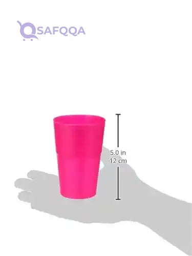 MOJITO DESIGN Box of Cocktail Cups, Plastic, Fucsia Fluo, 0.35 Litre, 6 Pieces - Safqqa