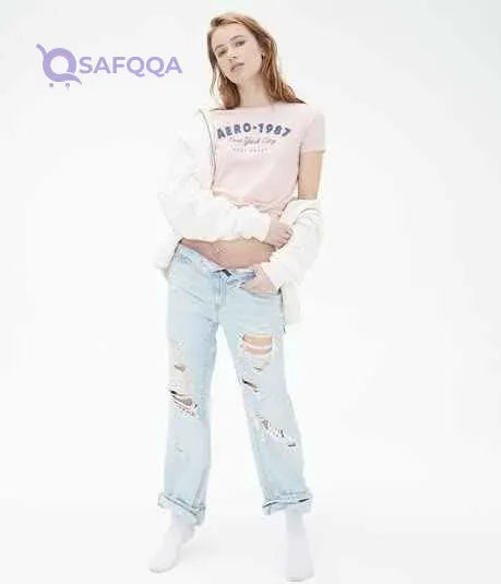 Aeropostale Aero 1987 Arch Appliqué Graphic Tee, LIGHT PINK - Safqqa Egypt