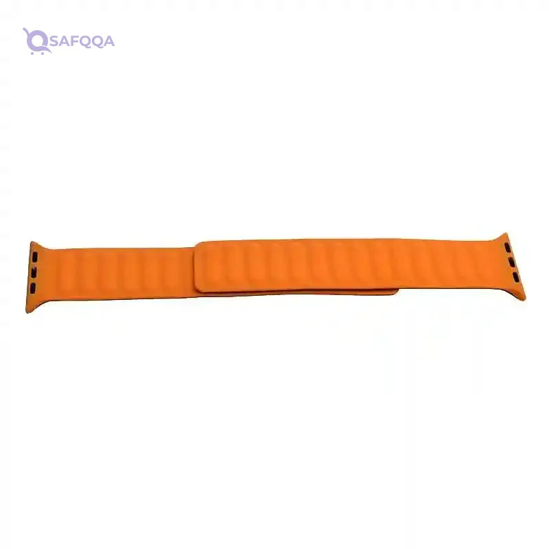 Generic Silicone Two Faced Magnetic Clasp Adjustable Watch Strap With Modern Design For Unisex Compatible With Smart Watches 38/40/41 MM - Havan Yellow - Safqqa Egypt