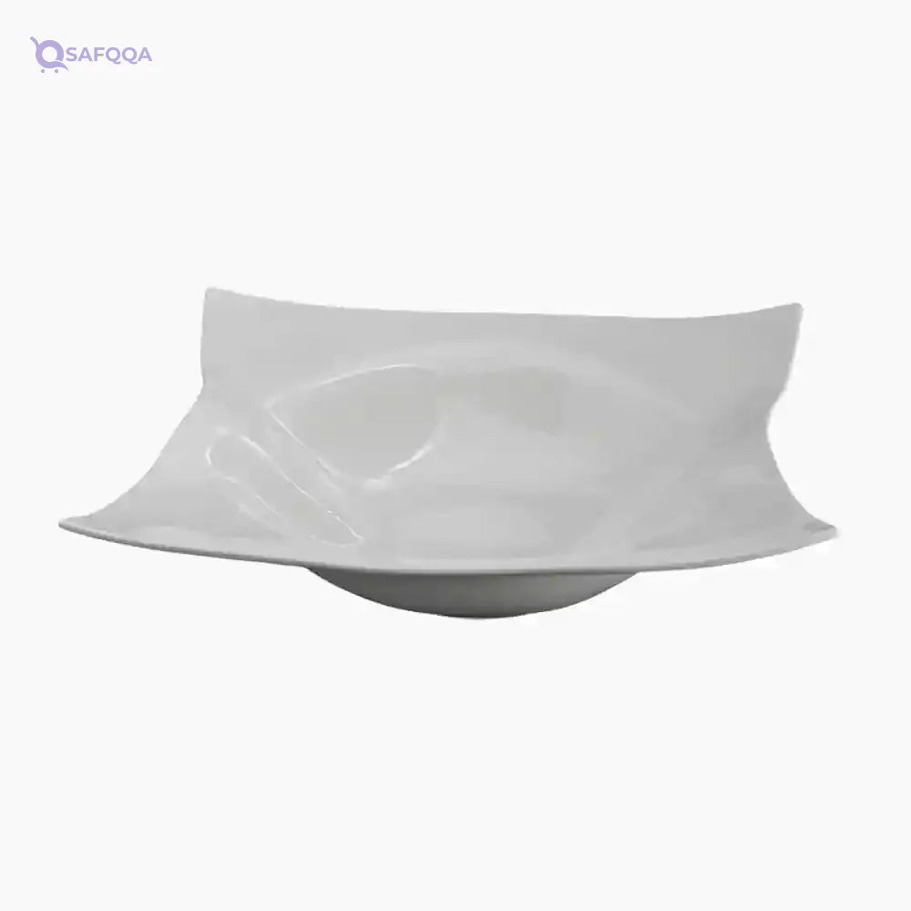 Rosa Porcelain Square Bowl, 32 cm Size - Safqqa