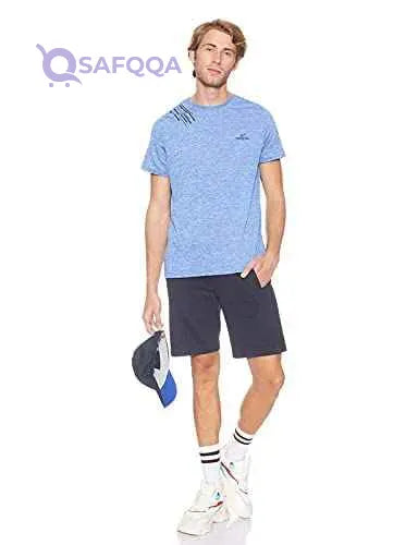 Magma Chest-Logo Round-Neck Short-Sleeve Regular Fit T-shirt for Men - Safqqa Egypt