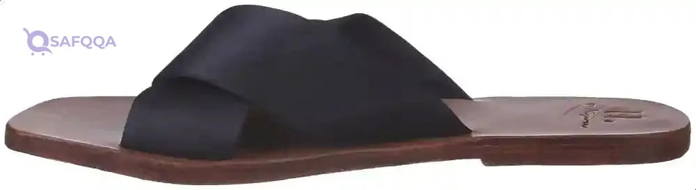 U By Misura Satin Knotted Strap Square-Toe Slide Slippers for Women - Safqqa Egypt