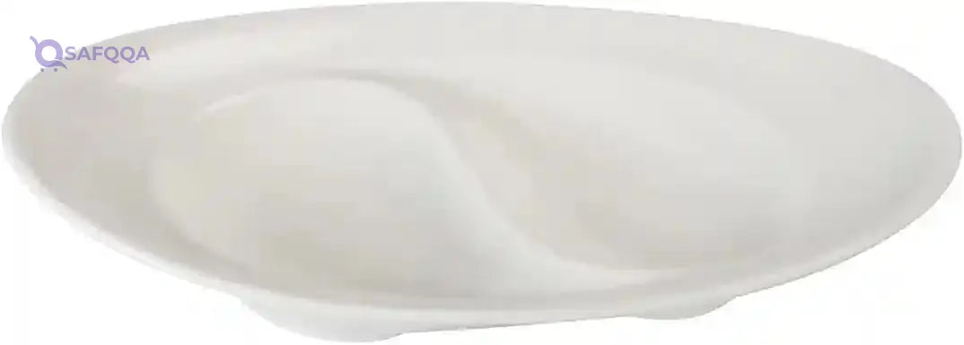 Royal Porcelain Dish with Divider – 9.5×17 cm - Safqqa