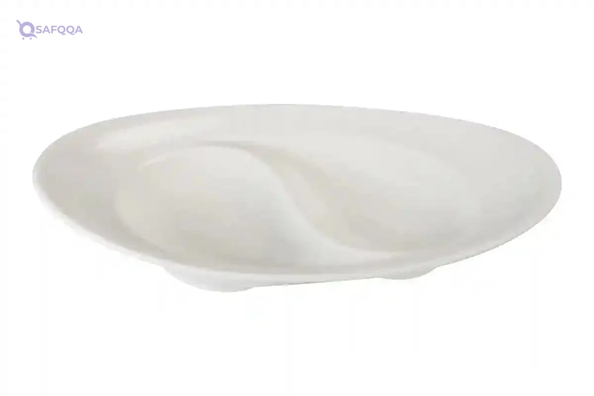 Royal Porcelain Dish with Divider – 9.5×17 cm - Safqqa