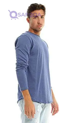 Ravin Men's Soft Plain Round Neck Long Sleeves Basic T-Shirt - Safqqa Egypt