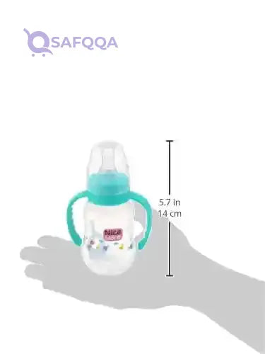 Nice baby feeding bottle with hand 150ml green - Safqqa
