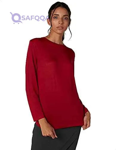 Splash Women's Round Neck Long Sleeve Solid T-Shirt - Safqqa Egypt